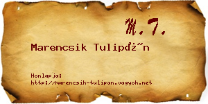 Marencsik Tulipán névjegykártya